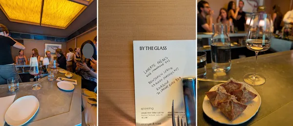 collage of photos of a wine bar