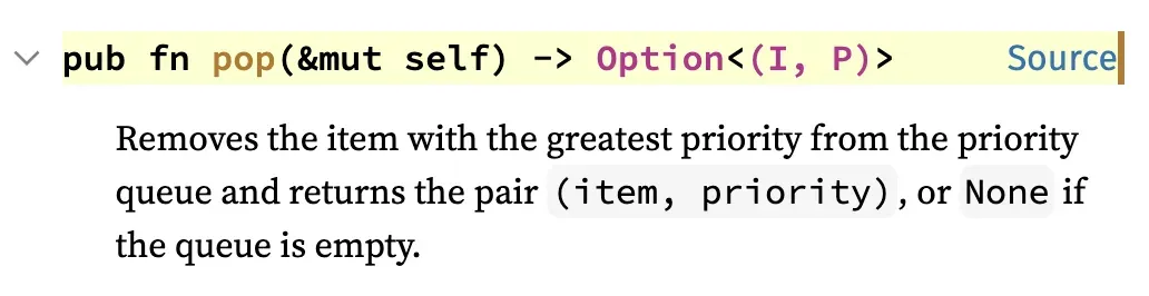 Documentation from the PriorityQueue library